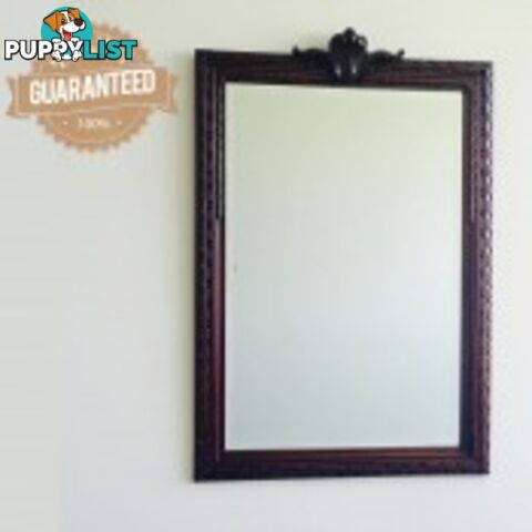 Solid Mahogany Wood Hand Carved Bevelled Wall Mirror