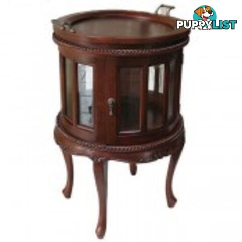 Solid Mahogany Wood Tea Table Round