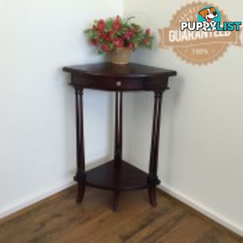 Solid Mahogany Wood Corner Lamp Table