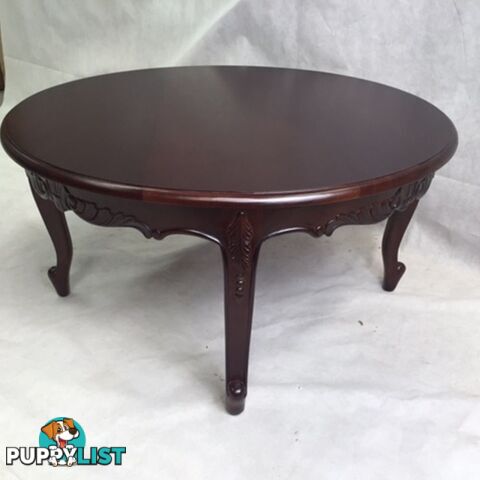 Solid Mahogany Wood Louis Round Coffee Table