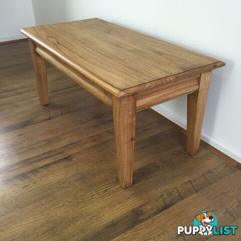 Solid Wood Rectangular Coffee Table with Side Drawer