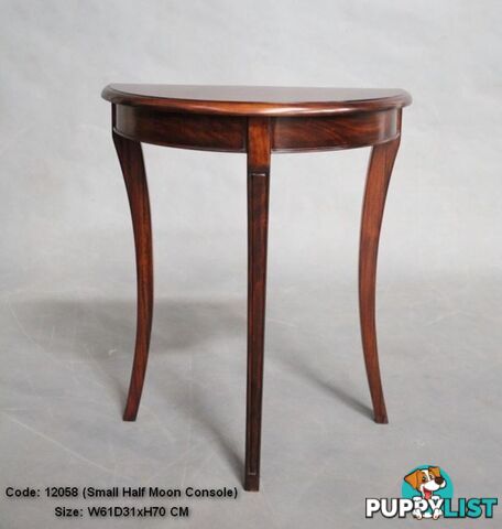 Mahogany Hall Table Half Moon Shape