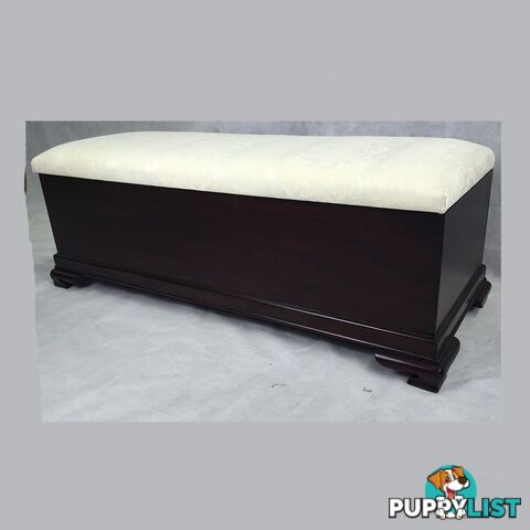 Mahogany Wood Large Storage Box & Ottoman