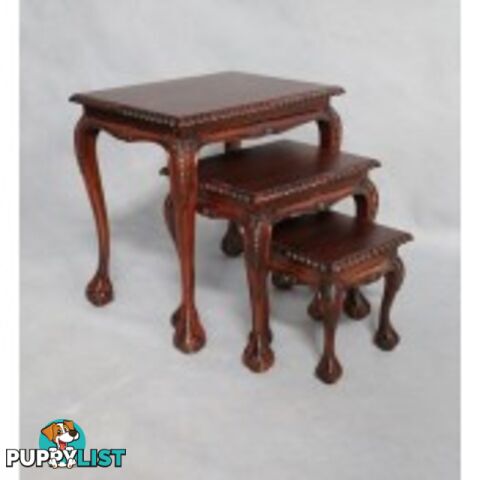 Solid Mahogany Wood Reproduction Nest Table