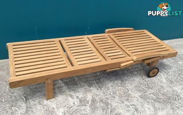 Outdoor Furniture Solid Teak Wood 3 Fold Sun Lounger