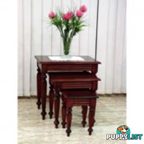 Solid Mahogany Flute Leg Nest / Side Table