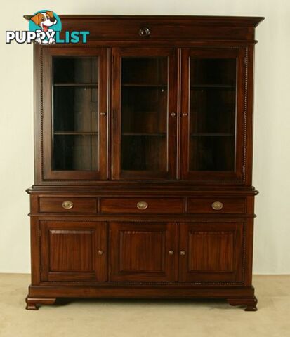 Mahohgany Bookcase Display Cabinet with 3 Cupboards & Drawer