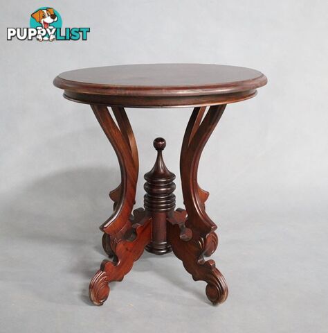 Solid Mahogany Wood Round Side Table