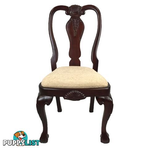 Solid Mahogany Wood Upholstered Chair