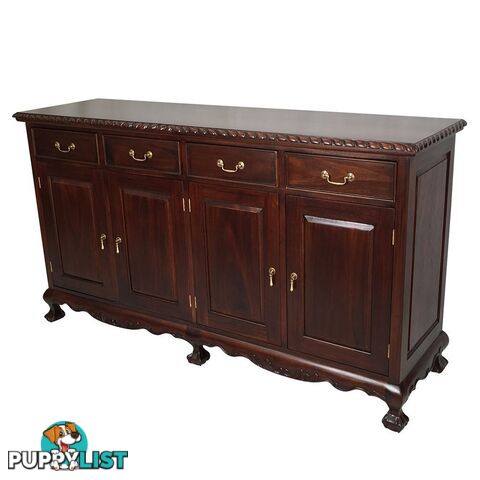 Solid Mahogany Wood 4 Door Buffet