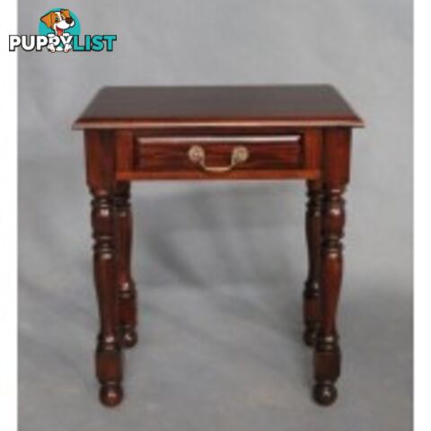 Solid Mahogany Round Leg Hall Table 1 Drawer