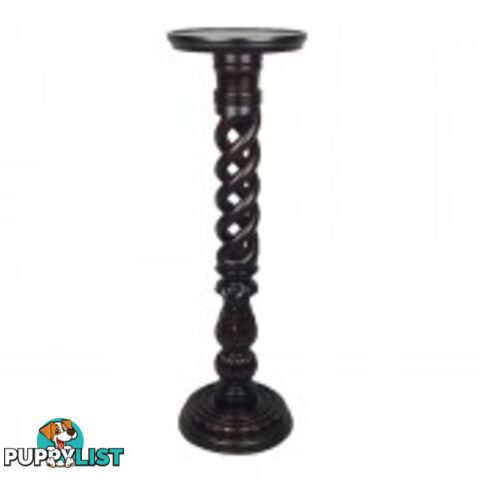 Solid Mahogany Wood Twisted Grape Carved Plant Stand