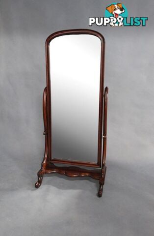 Solid Mahogany Timber Victorian Cheval Mirror