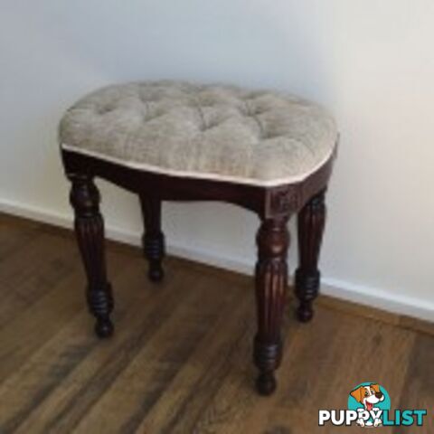 Solid Mahogany Wood Bed End / Hand Crafted Stool