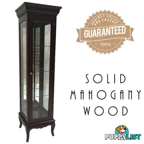 Mahogany Single Door Glass Display Cabinet