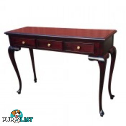 Mahogany Wood Hall Table With 3 Drawers