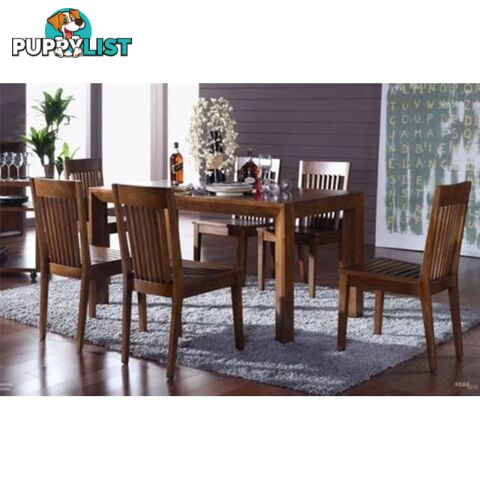 Solid Walnut Wood Dining Set Comes with Table & 6 Chairs