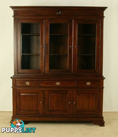 Mahohgany Bookcase Display Cabinet with 3 Cupboards & Drawer