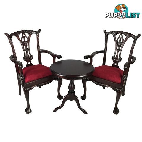 Solid Mahogany Wood Table Set with Arm chairs