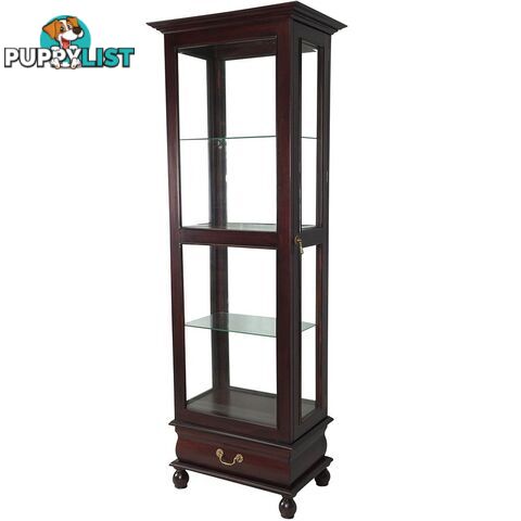 Solid Mahogany Glass Reproduction Display Cabinet