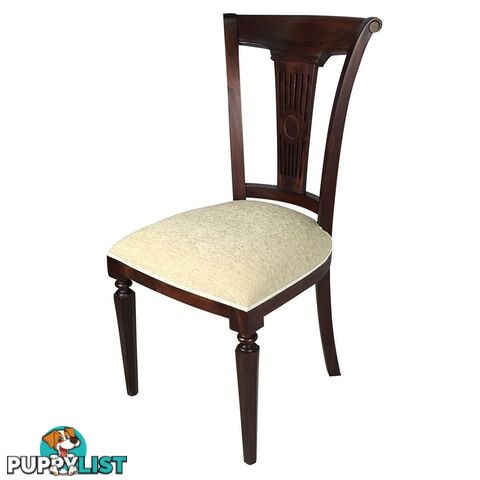 Mahogany Wood Royal Upholstered Dining Chair