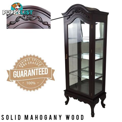 Solid Mahogany Wood Display Glass Cabinet