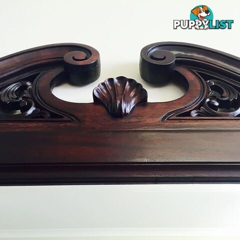 Solid Mahogany Wood Hand Carved Bevelled Wall Mirror