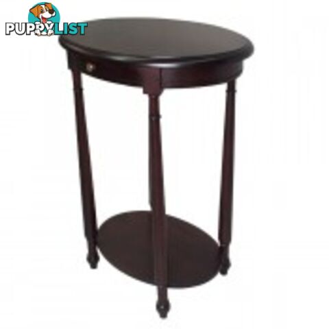 Solid Mahogany Wood Oval Lamp Table