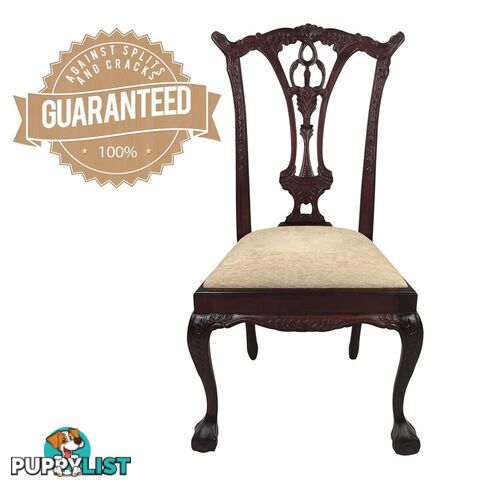 Solid Mahogany Wood Upholstered Chair