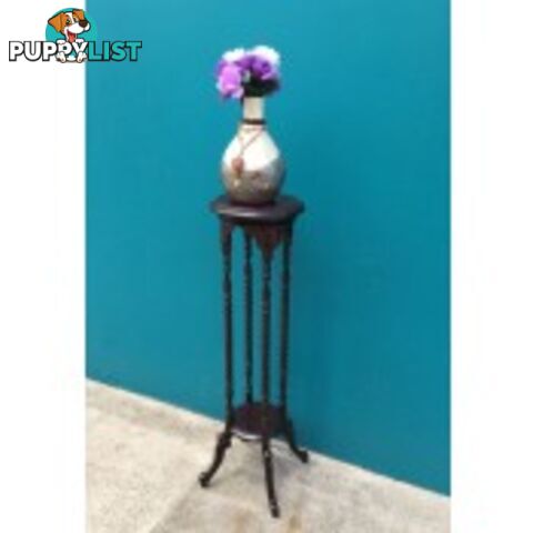 Solid Mahogany Twist Leg Plant Stand / Flower Stand