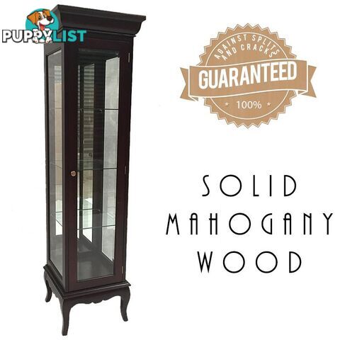 Mahogany Single Door Glass Display Cabinet