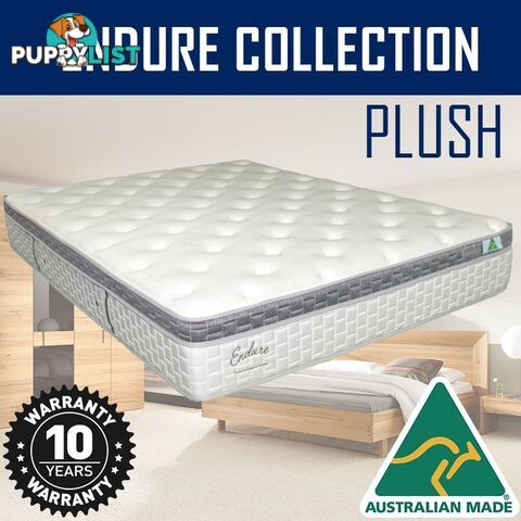 Australian Made Pillow Top Spring Mattress - 10 Years Warranty - King Size - ENDURE