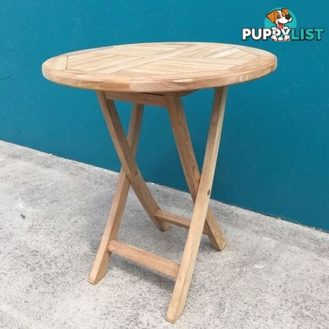 Outdoor Furniture Solid Teak Folding Table Round 70cm