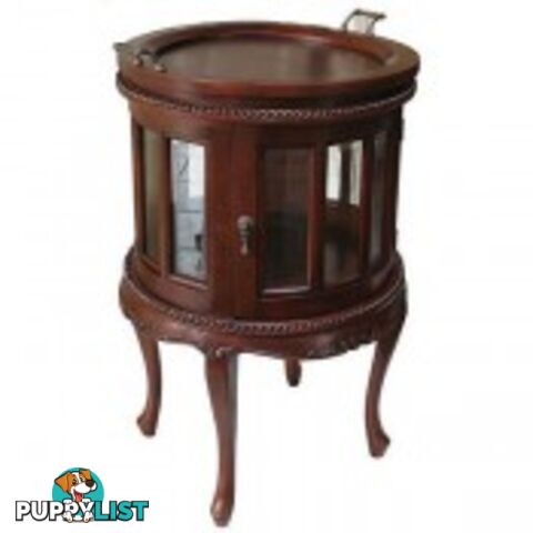 Solid Mahogany Wood Tea Table Round