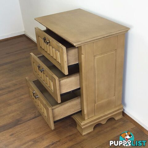 3 Drawers Solid Wood Bedside Table