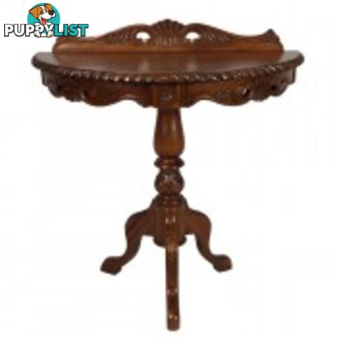 Mahogany Hand Carved Hall Table Half Moon