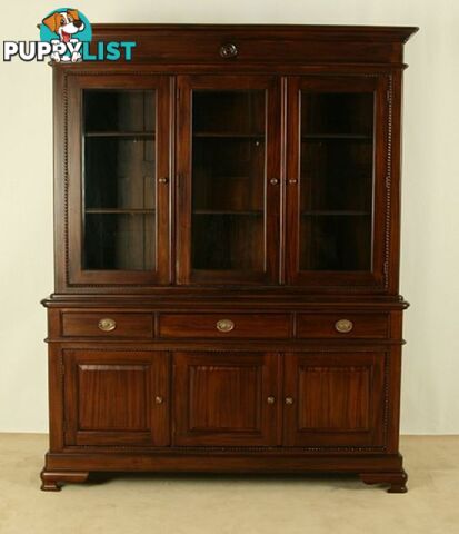 Mahohgany Bookcase Display Cabinet with 3 Cupboards & Drawer