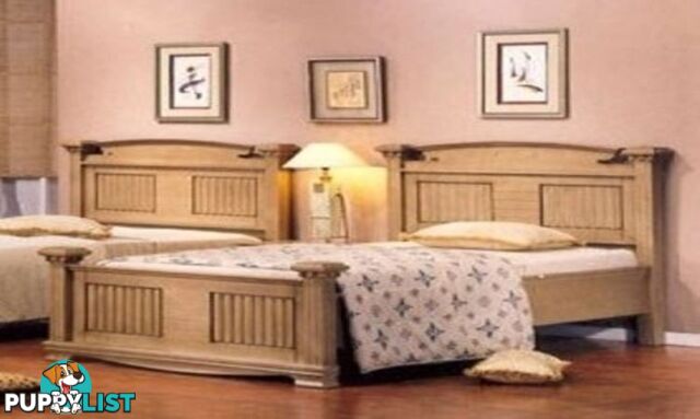 Solid Wood Queen Bed, Bedside, Dressing Table & Mirror SET