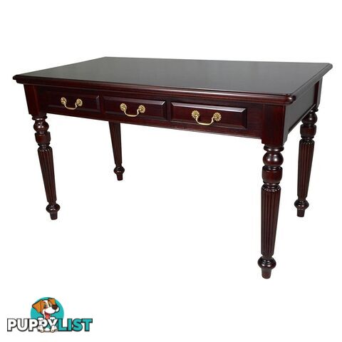 Solid Mahogany Wood Flute Leg Writing Desk