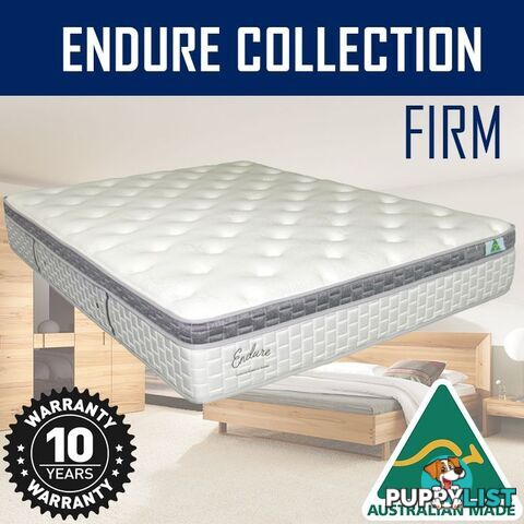 Australian Made Pillow Top Spring Mattress - 10 Years Warranty - Single Size - ENDURE