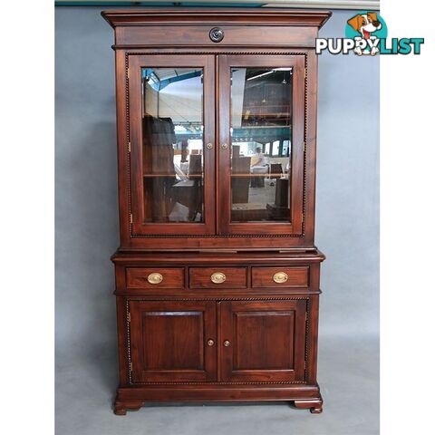 Mahogany Wood Display Cabinet With Cupboard & Drawers