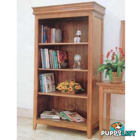 Solid Wood Bookcase Light Colour with 4 Shelves