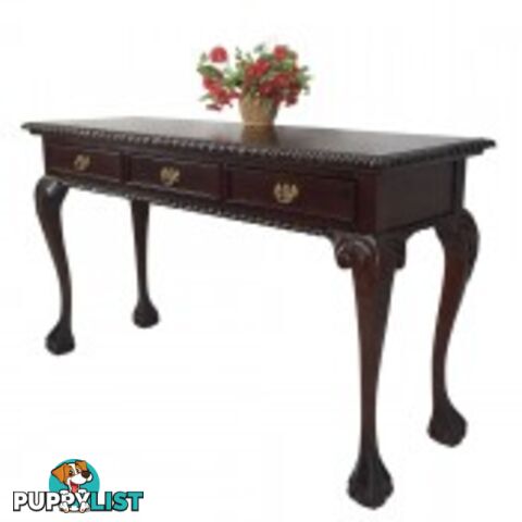 Solid Mahogany Wood Hall Table With 3 Drawer