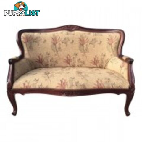 Solid Mahogany Wood 2 Seater Classic Sofa