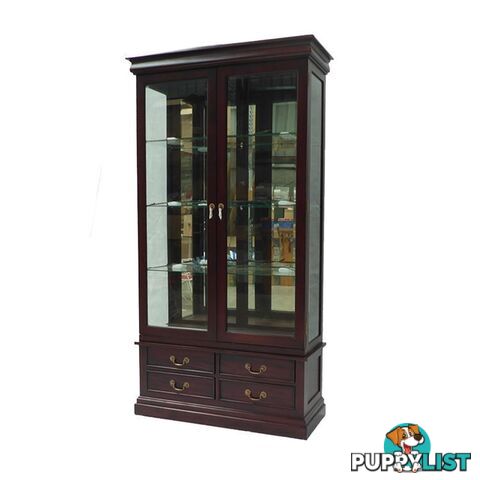 Solid Mahogany Large Book Case With 4 Drawer