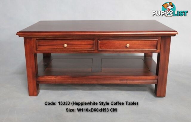 Solid Mahogany Coffee Table 2 Drawers