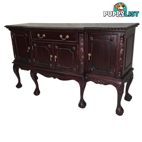 Solid Mahogany Wood 4 Door Buffet