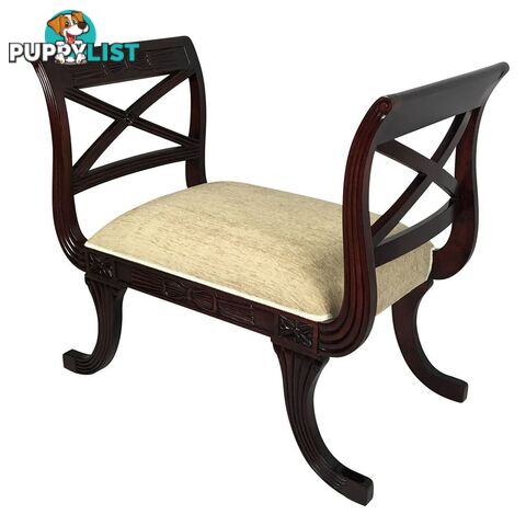 Solid Mahogany Wood Bed End / Hand Crafted Stool