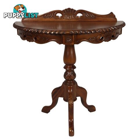 Mahogany Hand Carved Hall Table Half Moon