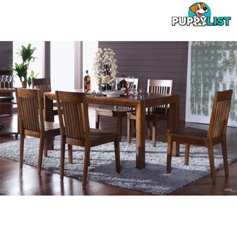 Solid Walnut Wood Dining Set Comes with Table & 6 Chairs